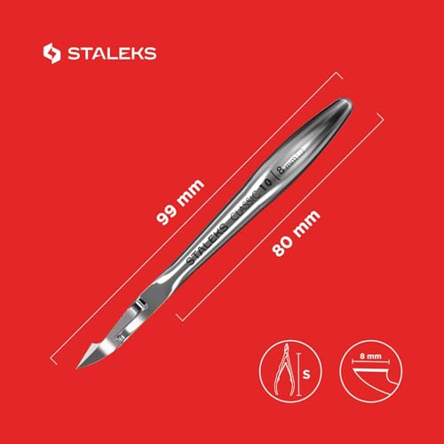 Staleks Classic Cuticle Nippers 10 – 8mm Blade Cuticle Trimmer Stainless Steel Ergonomic Grip Sharp & Durable Ideal for Manicure Home Use Only