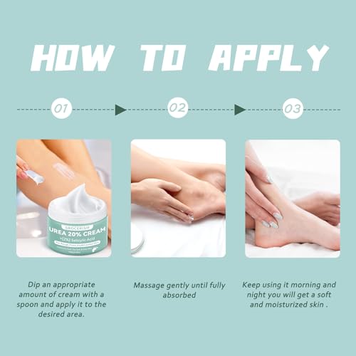 Urea Cream 20 Percent For Feet Plus 2% Salicylic Acid 150g || Foot Cream and Hand Cream Maximum Strength with Hyaluronic Acid, Tea Tree, and Aloe Vera for Deep Moisturizes