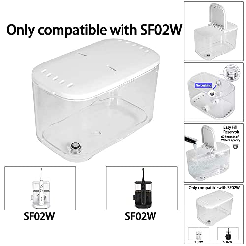 Replacement Parts for Waterflosser Oral Irrigator Dental Compatible with Waterpik Sonic Fusion Portable Water Flosser SF-02W SF-02 Reservoir Gasket Valve (SF-02 White Tank)