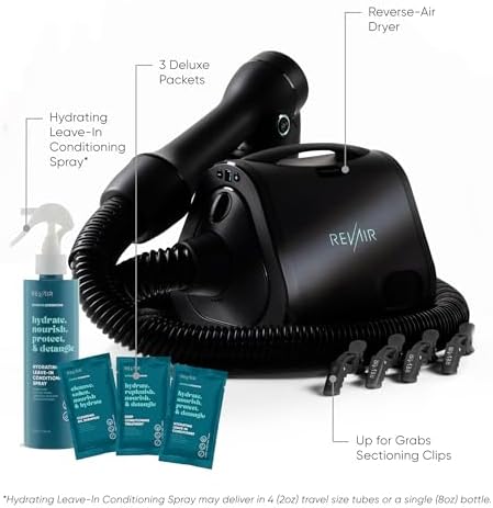 RevAir Reverse-Air Hair Dryer - Starter Pack - Includes Fan Favorite Products for Curly, Coily, and Dehydrated Hair I Amazon Exclusive Bundle