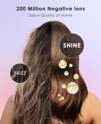 Hair Dryer, Negative Ionic Hair Dryers, High-Speed Blow Dryer with 110, 000 RPM Brushless Motor, Fast Drying Lightweight Travel Hairdryer, Low Noise Home Hair Dryer with Smooth Nozzle