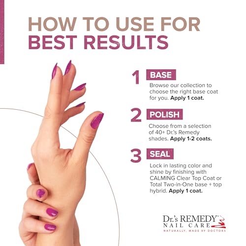Dr’s Remedy Enriched Nail Polish: Non Toxic, All Natural, and Organic - Doctor Formulated: Strengthens, Restores, Heals, and Protects '24-Free' - PLAYFUL Pink