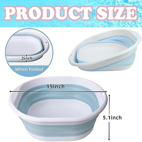 Portable Pool Foot Bath,Collapsible Pool Foot Wash Basin Tub,Foot Bath Basin for Above Ground Swimming Pools Accessories (Blue Baths)