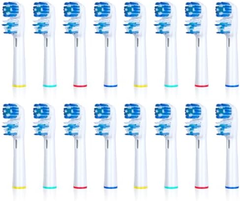 Replacement Brush Heads Compatible with Oral B- Double Clean Design, Double Clean Brush Heads, Compatible with Braun Oral-B Dual Clean Electric Toothbrush (16-Pack)