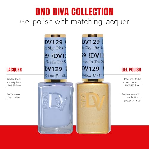 DND Diva Gel Polish Set, Soda Poppin Collection, UV/LED GelPolish and Air Dry Nail Lacquer, Matching Chip-Free Polish Duo, 0.5 Fl Oz Each