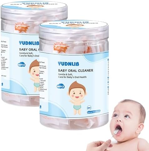 96PCS Baby Tongue Cleaner, Disposable Baby Toothbrush Soft Gauze Oral Cleaning Stick Infant Mouth Cleaner for 0-36 Months Newborn Dental Care