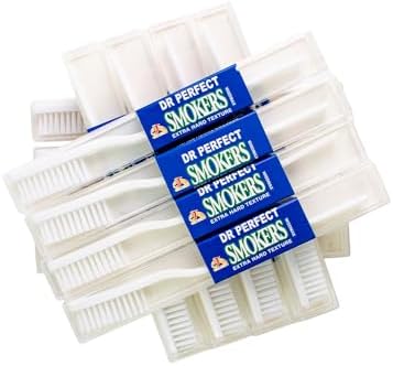 DR PERFECT Adult Smoker's Toothbrush Super Hard Firm Bristles (12)