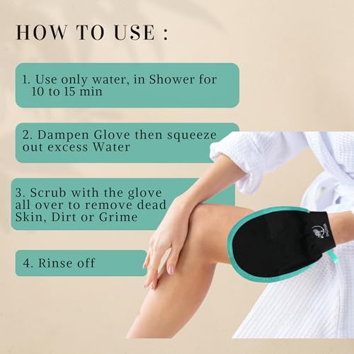 R'GANIA Deep Exfoliating Glove & Back Exfoliator – 100% Viscose. Korean Exfoliating Mitt for Removing Dead Skin, Keratosis Pilaris & Self-Tan – Full Body Exfoliator for Smooth, Glowing Skin