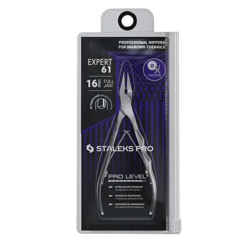 STALEKS PRO EXPERT Handmade 61 NE-61-16 High End Ingrown Nail Nippers 5.12 INCH 16 MM Made in Europe