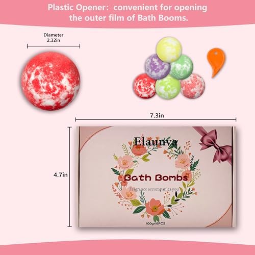 Bath Bombs Set,100g*6pcs with Lavender/Peppermint/Orange/Eucalyptus/Rose/Watermelon,Perfect for Bubble Spa,Handmade Birthday Gifts Sets for Her/Him/Wife/Girlfriend,for Christmas (PINK-6PCS)