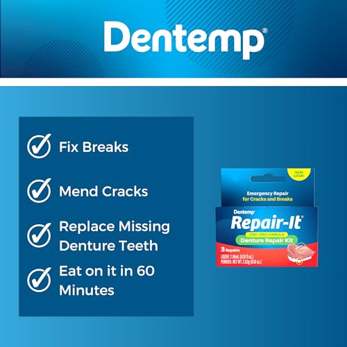 Dentemp Repair-it Denture Repair Kit & Reline-it Denture Reliner - Denture Kit (Multi-Pack) - Refit and Tighten Dentures for Both Upper & Lower Denture - Repair Broken Dentures & Loose Teeth