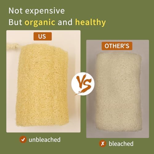 Natural loofah Sponges Exfoliating Body Scrubber(6" Family 6Pack),Real Luffa Unveil Your Skin's Natural Beauty
