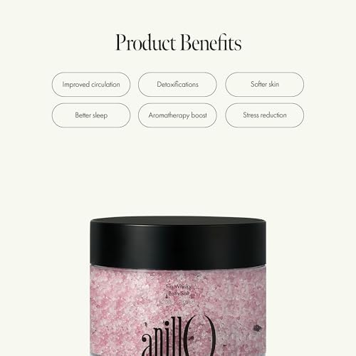 Fig Whisky Bath Salt – Aromatherapy Soak with Fig, Argan & Jojoba Oils – Deep Moisturizing & Relaxing Korean Spa Salt – 7.05 oz