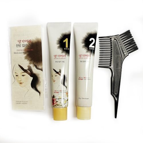 Daeng Gi Meo Ri – Korean Herbal Hair Dye Color Cream [Black] - PPD-Free Gray Coverage, Hair Protection, High-Keratin Formula, 5 Oz