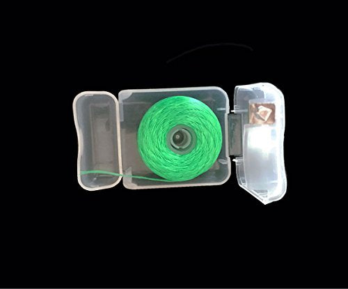 8Pcs/Pack Dental Flosser Mint Flavor Dental Floss Built-in Spool Flat Wire Replacement Core Dental Floss 50M Each(Comes with A Box for Easy Carrying) (Green)