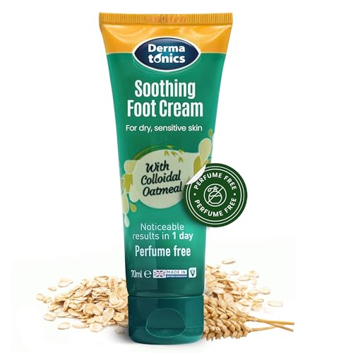 Soothing Foot Cream - 10% Urea w/Colloidal Oatmeal, Exfoliating & Softening Balm, Moisturizer for Dry, Cracked Heels & Rough Skin, Rehydrating for Feet, Elbows & Hands - 2.37 fl oz Tube