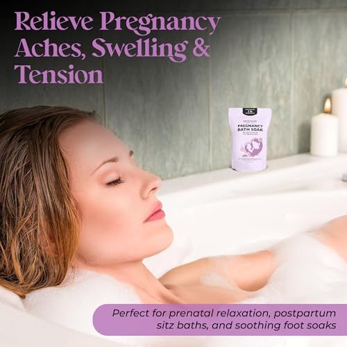 Aromasong Pregnancy Bath Soak 3 LB - 100% Pure Magnesium Flakes with 21 Essential Dead Sea Minerals and Natural Lavender - Better Absorbing Than Epsom Salt