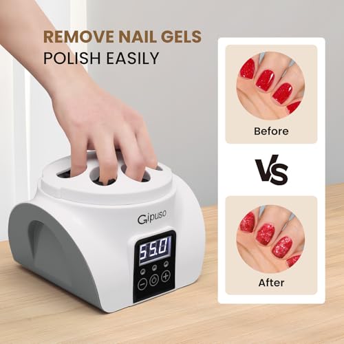 Electric Nail Soaking Bowl, Adjustable temperature，With temperature display，Gel Nail Polish Soak off Bowl, Acetone Soaking Bowl, 50% Faster Soaking, Soak & Steam Mode, Acrylic Nail Dip Powder Remover