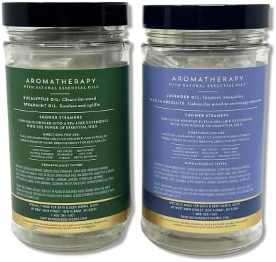 Bath & Body Works - Aromatherapy - Shower Steamers, 6 Tablets Each - 2 Pack Bundle - Lavender Vanilla and Eucalyptus Spearmint