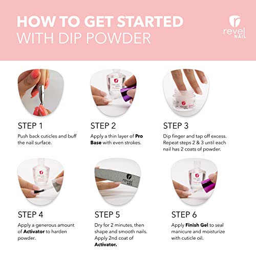 Revel Nail Dip Powder - Sheer Pink and French Powder Dip Nail Polish, Chip Resistant Dip Nail Powder with Vitamin E and Calcium, DIY Manicure, Erica & Veronica