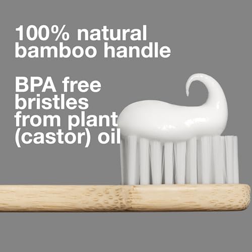Davids Premium Bamboo Soft Bristle Toothbrush - 3 Pack | BPA Free, Eco-Friendly, Sustainable High Performance Bristles to Improve Oral Health Naturally | 100% Natural Bamboo Handle
