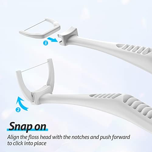 Dental Floss Picks, Clean Dental Flossers Kit with 3 Handles and 360 Extra Strength Refills