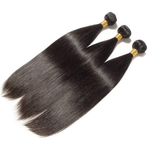 Straight Human Hair Bundles 14 14 14 Inch Trippy Hair Bundles 100% Brazilian Unprocessed Raw Hair Weave Bundles Human Hair Extensions For Black Women Natural Color