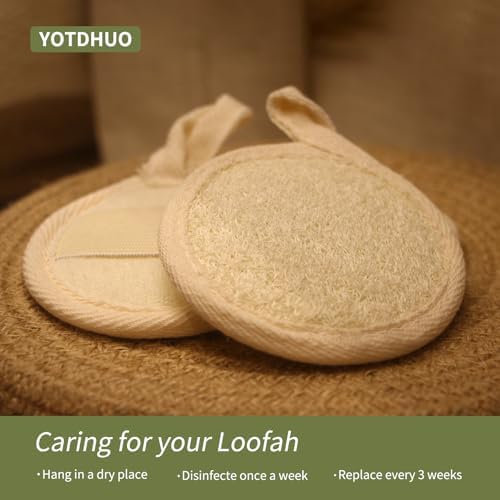 Natural Loofah Facial Scrubbers(6Pack),Made of Natural Shower Luffa Sponge for Women Gets Your Face Clean