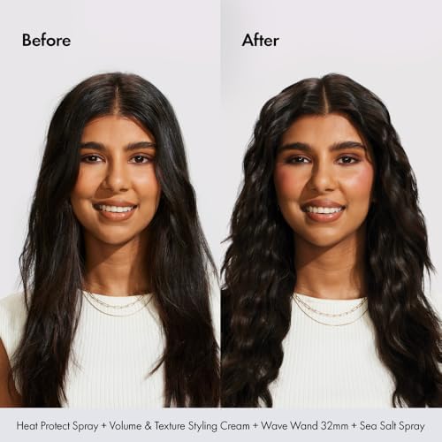 BONDIBOOST Wave Wand Hair Curling Iron Wand [32 mm], 1.25 Inch Ceramic Tourmaline Triple Extra Large Barrels + Long Lasting, Natural Looking Waves + Instant Heat Up for Fast Styling