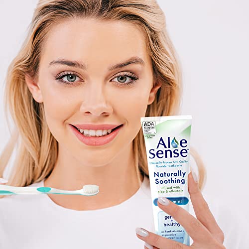 Naturally Soothing Toothpaste for Sensitive Teeth and Gum Care with Aloe Vera, Allantoin & Fresh Mint Flavor, Gentle & Natural, ADA Approved (5-oz, 2 Count)