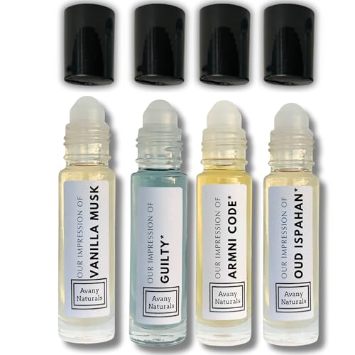 Replicant Cologne For Men - Mini Perfume Set, Fragrance Body Oil, Sample Cologne, Roller, 4 Pc (Musky Set)