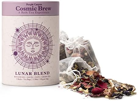 Lunar Blend Bath Tea by Purple Canyon | 3 Relaxing Bath Soaks with Lavender, Green Tea, Epsom Salt, and Essential Oils | Skin Care Gifts for Women