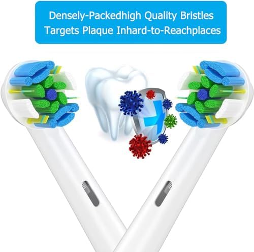 Replacement Brush Heads Compatible with Oral B Braun Electric Toothbrush - Floss Toothbrush Head Fits for Oral B Pro 1000 Genius Smart Series (12 Pack)
