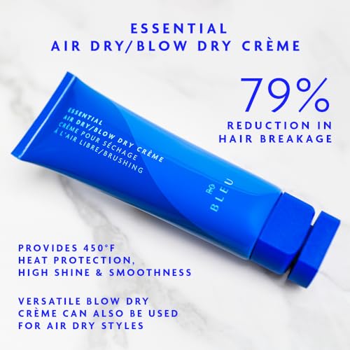 R+Co BLEU Essential Air Dry Blow Dry Creme | Lightweight Heat Protectant Styling Cream for Frizz Control + Hydration & Shine | Nourishing Hair Smoother for All Hair Types