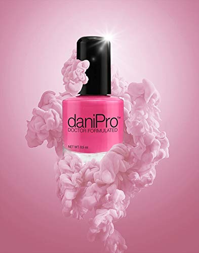 daniPro Doctor Formulated Hot Pink Nail Polish - Fingernail Polish & Toenail Polish, 0.5 oz with Undecylenic Acid, Biotin & Vitamins - Vegan Formula for Healthy Nails - Manufactured in the USA