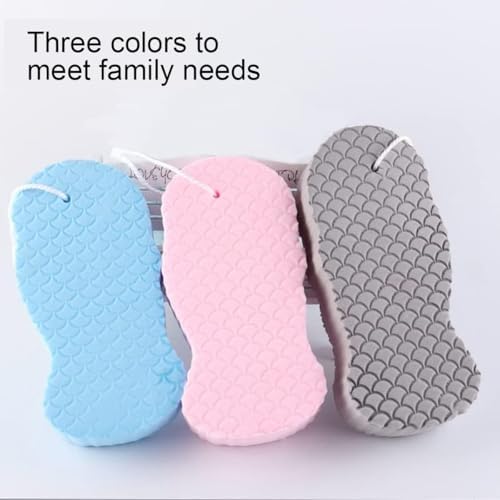 3Pcs Magic Exfoliating Bath Sponge,3D Super Soft Exfoliating Bath Sponge,Remover Dead Skin for Adults Children and Pregnant Women,Reusable(Blue+Pink+Gray)