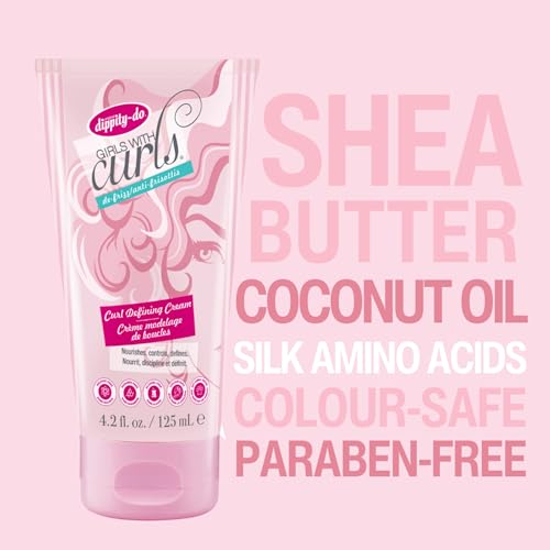 Dippity Do Girls with Curls Leave-In Curl Defining Cream - Anti-Frizz Styling Cream for Curly & Wavy Hair - Includes Shea Butter & Coconut Oil to Strengthen & Protect - 125 mL/4.2 fl oz - 2 Pack
