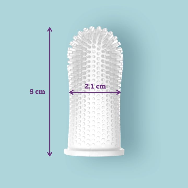 Baby Toothbrush, 360 Degree Bristle Silicone Baby Toothbrush 6 to 12 Months, and Toddler Toothbrushes 1-2, Set of 2 - Blue