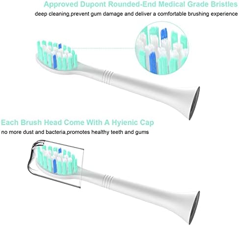 Replacement Toothbrush Heads Compatible with Philips Sonicare:10 Pack Professional Electric Brush Heads for 4100 6100 &More Snap-on Handles