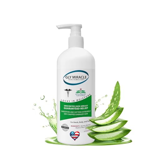 GLY MIRACLE Moisturizing Body Cream Lotion, 16 ounce - Non-Greasy Skin Humectant for Extremely Dry Skin, Hands, Body, and Feet, Fragrance-Free with Pure Glycerin for Nourishing Hydration.