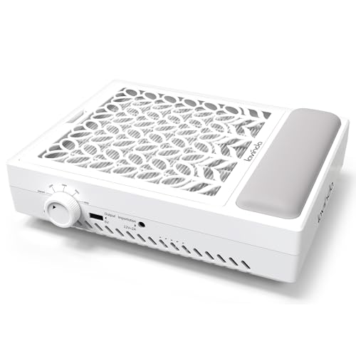 Lavinda Nail Dust Collector, Efficient Nail Dust Vacuum with Washable Filter, Ideal for Acrylic Nail Art, Polishing, Manicure & Pedicure in Salons and Home Use