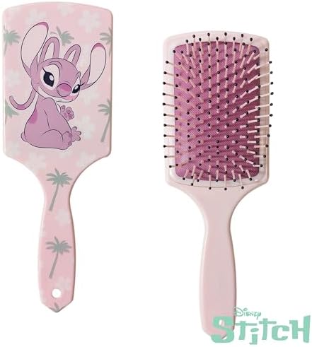 LUV HER Kids Disney Hair Brush & Spa Headband Set for Girls - Features Angel from Lilo and Stitch - Fun Grooming Kit for Detangling Styling - Soft & Stretchy One Size, Ages 3+