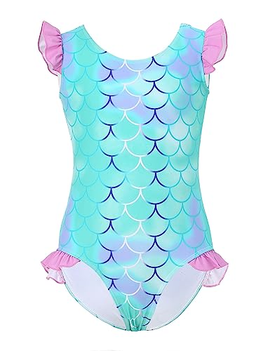 GERU Girls' One Piece Swimsuit Cute Bathing Suit with UPF 50+ Sun Protection Summer Beach Pool Swimwear for Ages 3-12