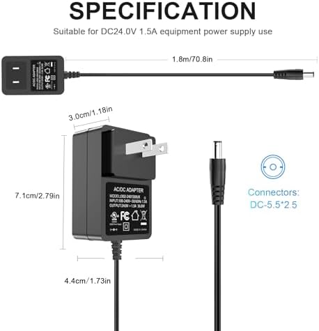 for Sunuv Nail Lamp Power Supply UL Listed, 24Vdc Power Supply Compatible with SUNUV SUN3 SUN2C Sun 4 SUN6 SUN8 SUN9C 48W UV LED Nail Lamp Gel Nail Polish Dryer