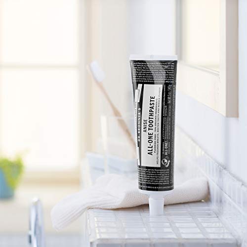 Dr. Bronner’s - All-One Toothpaste (Anise, 5 Ounce) - 70% Organic Ingredients, Natural and Effective, Fluoride-Free, SLS-Free, Helps Freshen Breath, Reduce Plaque, Whiten Teeth, Vegan