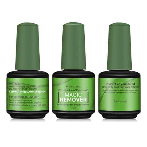 Gel Nail Polish Remover - 3 Pack, 15ml Magic Gel Polish Remover, Quickly Soak Off Nails, No Need For Foil, Soaking Or Wrapping (Green)
