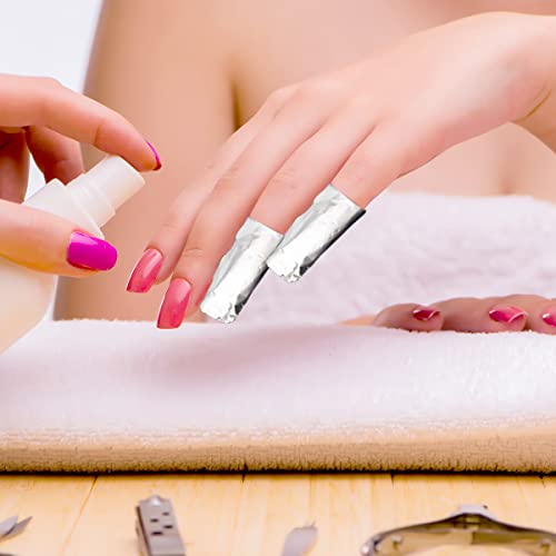 Nail Polish Remover Wraps,500Pcs Gel Nail Foil Wraps Aluminium Soak Off Foils,Gel Nail Polish Wrap Removal Tool,Finger Nail Polish Remover with Lint-Free Lager Cotton Pad