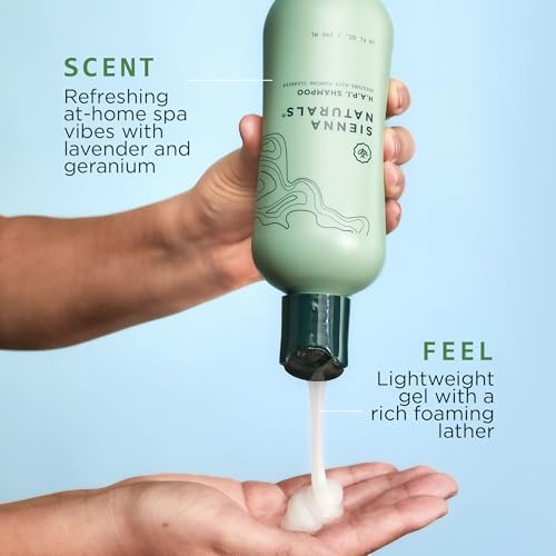Sienna Naturals - HAPI Shampoo – Anti Frizz - Sulfate-Free, Scalp-Nourishing & Hydrating Cleanser – Gently Removes Buildup Without Stripping – pH-Balanced, Vegan & Clean Formula - 11oz