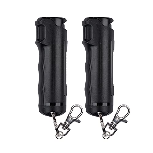 SABRE Pepper Gel with Fast Flip Top, Maximum Strength OC Spray, Snap Clip for Easy Carry and Fast Access, Finger Grip for More Accurate and Faster Aim, UV Marking Dye, 0.54 fl oz, Easy to Use Safety