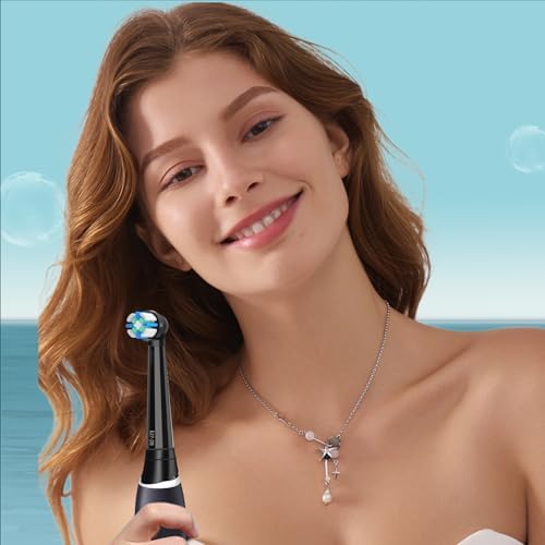 8PCS iO Replacement Heads Compatible with Oral B IO 2/3/4/5/6/7/8/9/10 Series Electric Toothbrush,Compatible with Oral B io Series Toothbrush Heads with Medium Bristles,Black